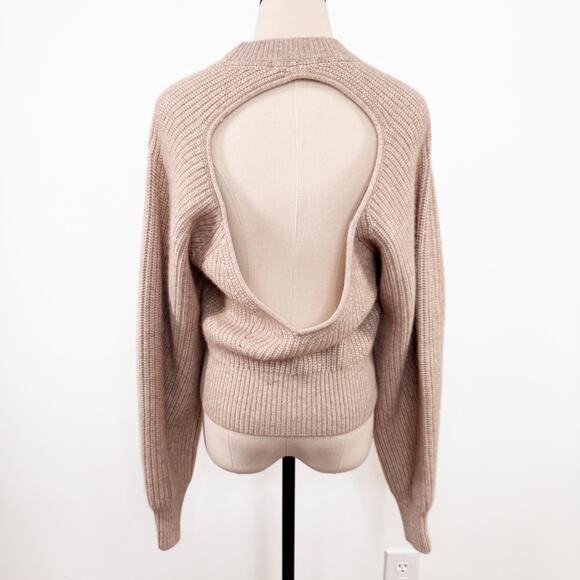 Isabel Marant Palma Sweater Beige Cashmere Wool Open Back Boho Preppy Size 6 - Picture 7 of 13